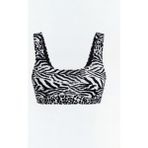 Soulife U Yaka Leopar Desenli Kadın Bikini Üstü - 52 - Siyah
