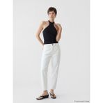 Soulife Yüksek Bel Mom Fit Kadın Jean Pantolon - Beyaz - 52