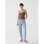 Soulife Yüksek Bel Mom Fit Kadın Jean Pantolon - Mavi - 52