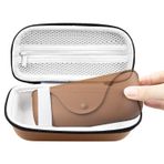 SOULWIT Sert EVA Akıllı Gözlük Kılıfı için Ray-Ban Meta Wayfarer/Skyler/Headliner (Gen1/Gen2) - Askılı Gözlük Şarj Kutusu için Koruyucu Kılıflar - Kahve
