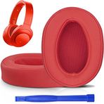 SOULWIT Yedek Kulak Pedleri Minderler için Sony WH-H900N (h.Ear on 2 Wireless) ve MDR 100ABN (h.Ear on Wireless), Gürültü Önleyici Kulak Üstü Kulaklıklar, Kulak Pedlerinin Değiştirilmesi - Kırmızı