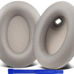SOULWIT Yedek Kulak Yastıkları için Sony WH-1000XM4 (WH1000XM4) Kulaklıklar, Gürültü İzolasyonlu Köpüğü ile Kulak Pedleri Yastıkları, Sensörü Etkilemeden Ek Kalınlık-Gri