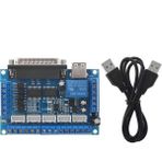 Sourcingasia Step Motor Sürücü Mach3 Paralel Bağlantı Noktası Kontrolü 3D Parçaları Için USB Kablosu ile 5 Eksenli Cnc Koparma Anakart (Yurt Dışından) - Siyah