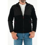 Souris Erkek Siyah Slim Fit Anti-Pilling Tüylenme Yapmayan Tam Fermuar Softshell Garnili Polar Sweatshirt - XL