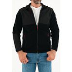 Souris Erkek Siyah Slim Fit Anti-pilling Tüylenme Yapmayan Tam Fermuar Softshell Garnili Polar Sweatshirt