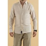 Souris Erkek Slim Fit Viskon Keten Gömlek Taş Rengi