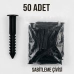 Soutech 50 Adet Çim Sınırlayıcı Sabitleme Kazığı - Sert Plastik Bahçe Bordür Çivisi - 1 x 15 - Siyah