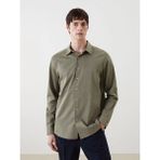 Southblue Haki Regular Fit Uzun Kollu Keten Karışımlı Erkek Gömlek - 3XL