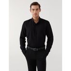 Southblue Slim Fit Uzun Kollu Armürlü Erkek Gömlek - Black