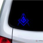 Southern Sticker Company Mason Masonik Köşk Sembolü 9,9x10,7 cm Boyut Dizüstü Bilgisayar Araba Pencere Kamyon - ABD'de Üretilmiştir ve Gönderilir (Mavi)