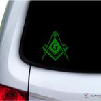 Southern Sticker Company Mason Masonik Köşk Sembolü 9,9x10,7 cm Boyut Dizüstü Bilgisayar Araba Pencere Kamyon - ABD'de Üretilmiştir ve Gönderilir (Yeşil)