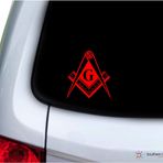 Southern Sticker Company Mason Masonik Loca Sembolü 3,9 x 4,2 inç Boyutunda Dizüstü Bilgisayar Araba Camı Kamyon - ABD'de Üretilmiştir ve Gönderilir (kırmızı)