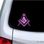 Southern Sticker Company Mason Masonik Lodge Sembolü 9,9 x 10,6 cm Boyutlu Dizüstü Bilgisayar Araba Camı Kamyon - ABD'de Üretilmiştir ve Gönderilir (Yumuşak Pembe)