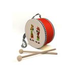 Souvenest Karagöz ve Hacivat Baskılı Deri Çocuk Davulu - Kırmızı 17cm | Kırmızı Davul | DG-Karagoz-Hacivat