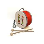 Souvenest Karagöz ve Hacivat Baskılı gerçek Deri, Oyuncak Çocuk Davulu 1 5 Yaş kırmızı