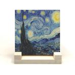 Souvenest Yıldızlı Gece (Vincent Van Gogh, 1889) Baskılı Taş Masaüstlük 10X10 - --