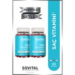 SOVITAL Hair Biotin 5000 mcg Ahududu Aromalı Şekersiz Çiğnenebilir Saç Vitamini 60 Gummy x2 Adet