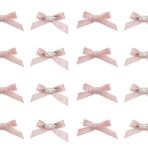 SOWAKA 30 Adet Emniyet İğneli Fiyonk, 5,5 x 3 cm Mini Saten Fiyonk, Broş Pimleri, Ayakkabı, Şapka, Eldiven, Gömlek, Giyim, Triko İşçiliği Projesi Dekorasyonu (Pembe)