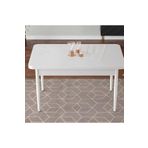 soylu concept Mdf 70x110 Beyaz Mermer Desen Masa Sabit Mutfak Masası, Yemek Masası