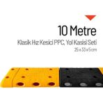 Soylu Grup Kent Ve Bahçe Mobilyaları 10 Metre Hız Kesici Set | Kapaklı Yol Kasisi Uygulaması - Sarı - Siyah