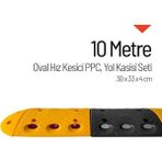 Soylu Grup Kent Ve Bahçe Mobilyaları 10 Metre Oval Hız Kesici Set | Modüler Yol Kasisi - Sarı - Siyah