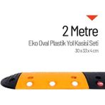 Soylu Grup Kent Ve Bahçe Mobilyaları 2 Metre Oval Plastik Hız Kesici Set | Modüler Yol Kasisi Çözümü - Sarı - Siyah