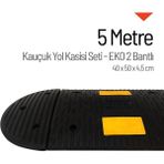 Soylu Grup Kent Ve Bahçe Mobilyaları 5 Metre Kauçuk Hız Kesici Set | 2 Bantlı Yol Kasisi Uygulaması - Sarı - Siyah