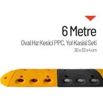 Soylu Grup Kent Ve Bahçe Mobilyaları 6 Metre Oval Hız Kesici Set | Modüler Yol Kasisi - Sarı - Siyah
