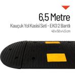 Soylu Grup Kent Ve Bahçe Mobilyaları 6,5 Metre Kauçuk Hız Kesici Set | 2 Bantlı Yol Kasisi Uygulaması - Sarı - Siyah
