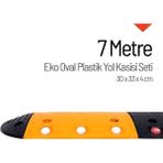 Soylu Grup Kent Ve Bahçe Mobilyaları 7 Metre Oval Plastik Hız Kesici Set | Modüler Yol Kasisi Çözümü - Sarı - Siyah