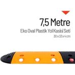 Soylu Grup Kent Ve Bahçe Mobilyaları 7,5 Metre Oval Plastik Hız Kesici Set | Modüler Yol Kasisi Çözümü - Sarı - Siyah