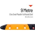 Soylu Grup Kent Ve Bahçe Mobilyaları 9 Metre Oval Plastik Hız Kesici Set | Modüler Yol Kasisi Çözümü - Sarı - Siyah