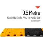 Soylu Grup Kent Ve Bahçe Mobilyaları 9,5 Metre Hız Kesici Set | Kapaklı Yol Kasisi Uygulaması - Sarı - Siyah