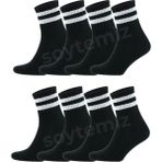 Soytemiz Çizgili Kolej Çorap 8 Çift Siyah Unisex - 40 - 44 - Çok Renkli