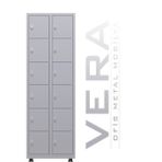 Soyunma Dolabı 12 Kişilik Metal Dolap - Açık Gri - 60X50X185