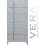 Soyunma Dolabı 18 Kişilik Metal Dolap - Açık Gri - 88.5X50X190