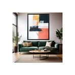 Soyut Ahşap Çerçeveli MDF Tablo Renkli Fırça Darbeleri Modern Salon Tablosu Dekorasyon Duvar Tablosu