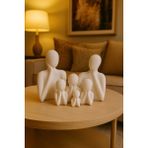 Soyut Aile Heykeli Seti – El Yapımı Modern Biblo | 2, 3, 4 Çocuklu Aile Figürleri | Minimalist Dekoratif Aksesuar - 6 Kişilik Aile