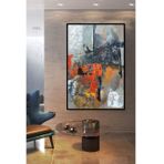 Soyut Çerçeveli Yağlı Boya Dokulu Tablo, Yd2115, 60X90