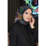 Soyut Desen Bordo Soft Pamuk Eşarp Çok Renkli20