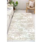 Soyut Desenli Bej Baskılı Kaymaz Yıkanabilir Salon Oturma Odası Mutfak Antre Halısı Yolluk 80 X 400 Cm Bej