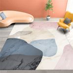 Soyut Geometrik Alan Halı Oturma Odası Yatak Odası Ofis Modern Tasarım (200x300 cm Renk: Fildişi)