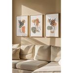 Soyut Kadın Harmoni Çerçeve Görünümlü 3'lü Mdf Tablo - Çok Renkli - 20 x 30