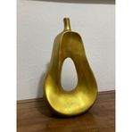 Soyut Tasarım Gold Dekoratif Armut Obje, Salon Ofis Konsol Üstü Biblo, Altın Rengi