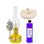 Sözen Klasik Sarı Gaz Lambası + 500 ml Kandil Yakıtı + Yedek Fitil Seti