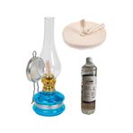 Sözen Nostaljik Dekoratif Gaz Lambası, 250ml Kandil Yakıtı Ve 1m Fitil Gaz Lambası Seti