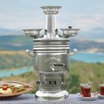 Sözenler 6 Litre Kapaklı Semaver Çelik Malzeme ile Antrasit Gri Renkli Mangal