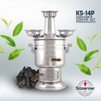 Sözenler 6 lt Porselen Kulp Çelik Odunlu Kömürlü Piknik Semaver