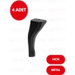 Sözer Kesit 14 cm Siyah Metal Mobilya Ayağı Ayakları Ünite Baza Koltuk Kanepe Sehpa Ayakları