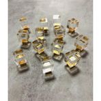 Sözer Orman 20MM Küp Kristal Altın Düğme Kulp